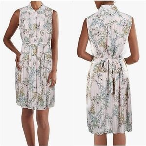 NWOT Nanette Lepore Pleated A-Line Belted Pintuck Slip Lined Sleeveless Dress